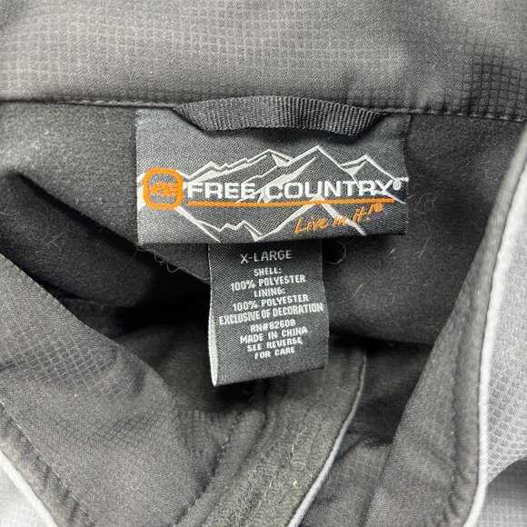 Free Country Mens Softshell Jacket X-Large Black & Gray Full Zip Pockets - Picture 3 of 8